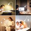 LED Flexible Gooseneck Wall-Mounted Reading Lamp, Dimmable & 3 Color Temperature Book Light for Desk or Bedside, Study Light