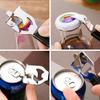 4-in-1 Can Punch Bottle Opener Classic Stainless Steel Manual Can Opener for Liquid with Cap Catcher, Can Tapper Church Key for Camping and Traveling