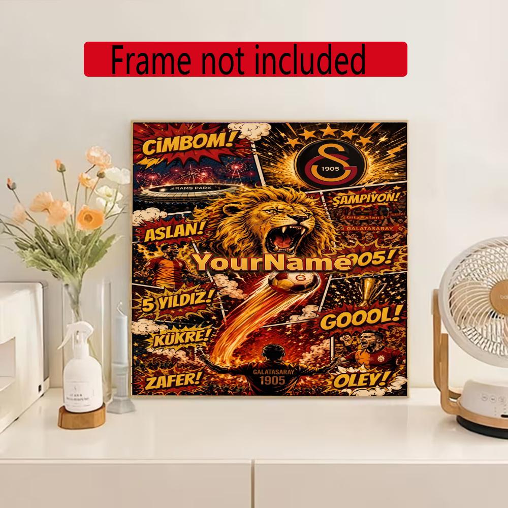 Galatasaray Personalized Name Round Diamond Painting Kit Diamond Embroidery Painting Rhinestones Mosaic Frameless Handwork Decoration Arts