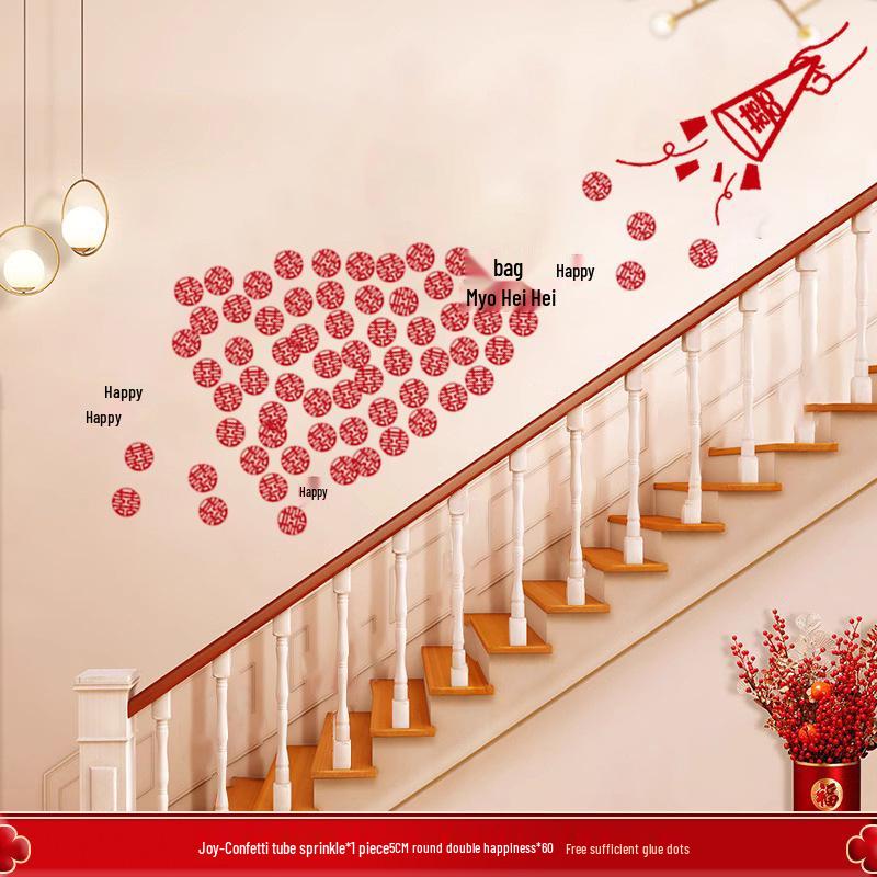 2025 Stylish Xi Character Sticker for Wedding Room and Stairway Decoration