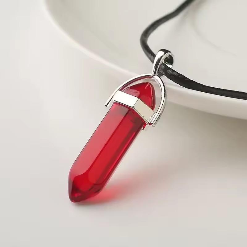 Collana di Cristallo Ciondolo a Forma di Proiettile Quarzo Curativo Gioielli Spirituali per Uomini Donne Uso Quotidiano e Casual
