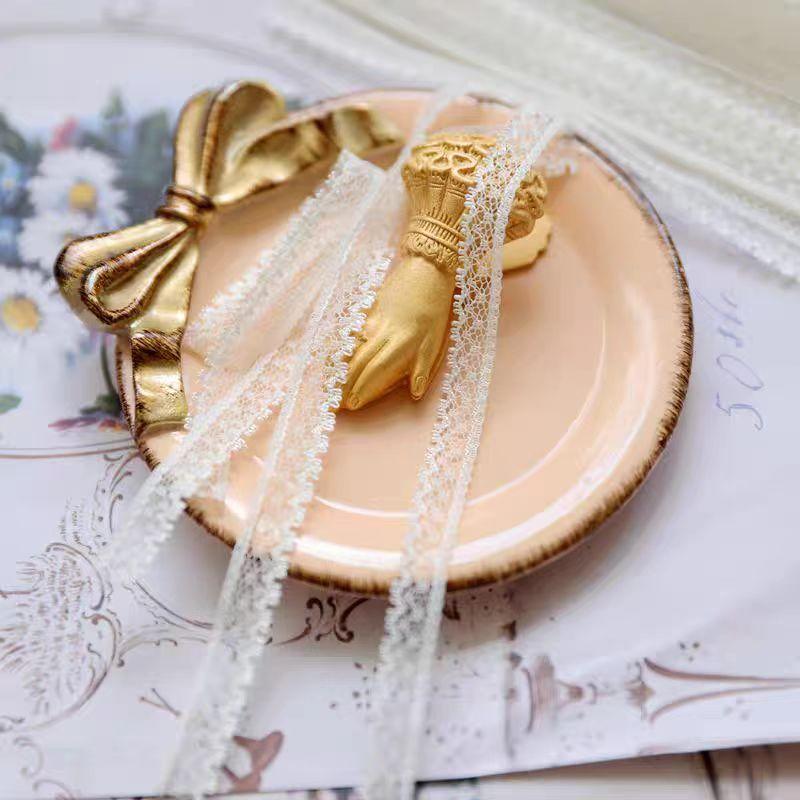 

5Yards White Black Pink Lace Small Dot Polyester High Quality Lace Decoration DIY Accessories 0.8cm Width бежевый