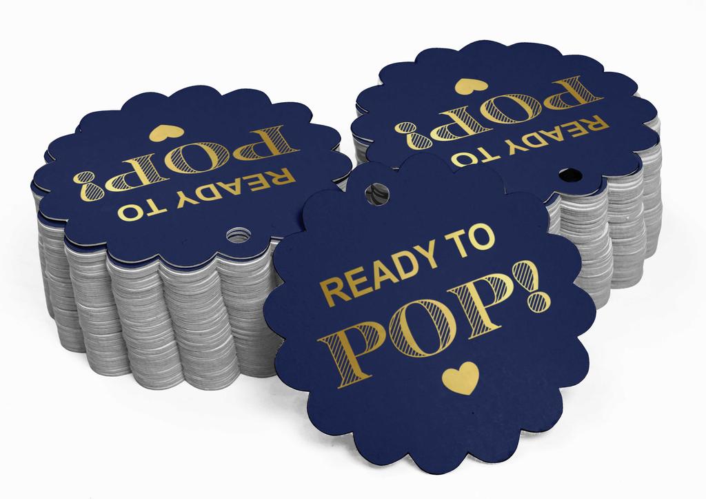 Inkdotpot Ready To Pop Baby Shower Bottle Tag Real Gold Foil Favor Hang Tags Pack Of