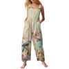 Women's Casual Jumpsuit, Sleeveless Printed Cotton Jumpsuit