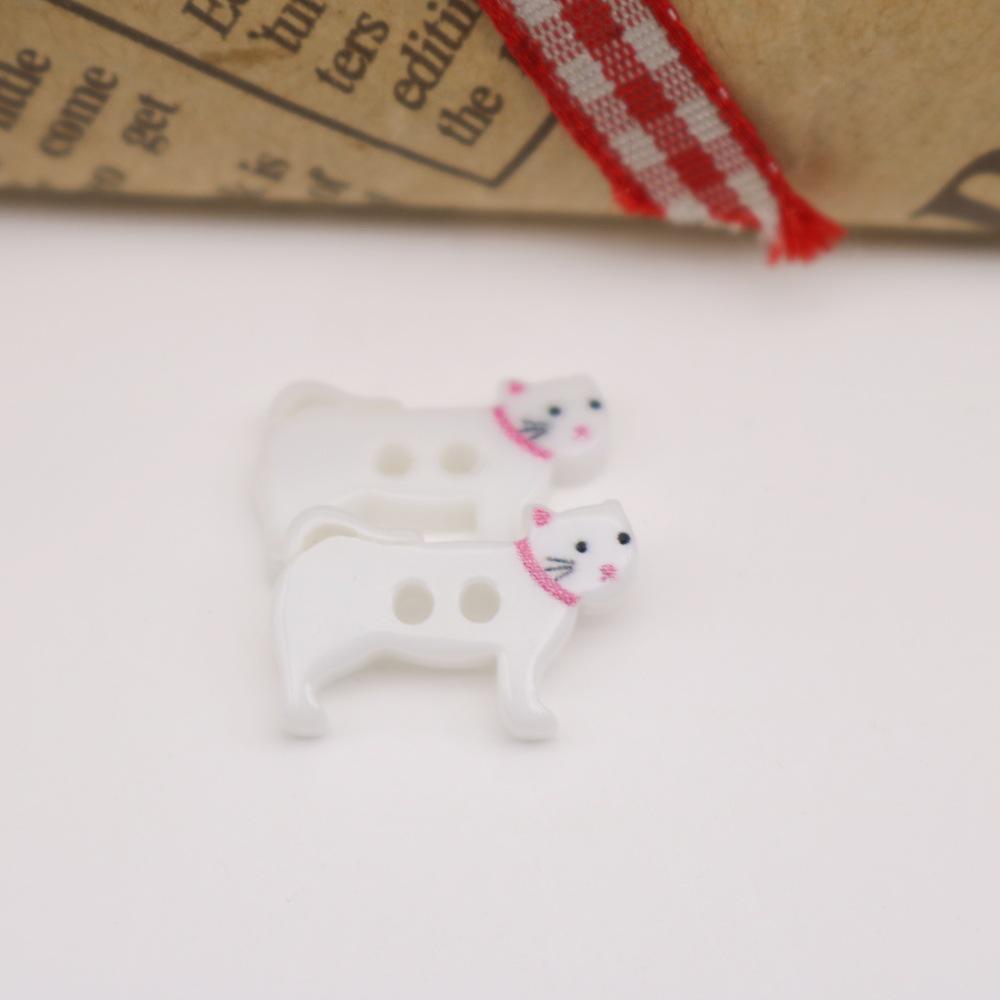 58 Styles of Cute Pink and Black & White Cat Cartoon Buttons for Children's Sweaters and Cardigans