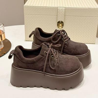 Internet Celebrity Explosion, Foreign Style Thick-soled Single Shoes 2024 Autumn New Versatile Small Man Height Increase Muffin Casual Loafers