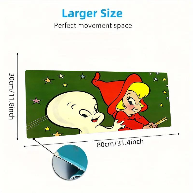 Casper Print Cushion Non-slip Laptop Tablet Big Mousepad XXL Mat Mini PC Playmat With Lock edge