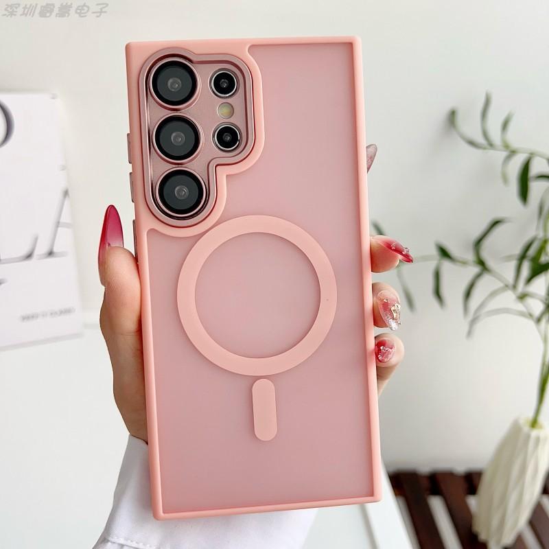 Suitable Samsung S26ultra Gold Shield Matte Skin Magnetic Phone Case S25plus Protective Cover Lens Film S24