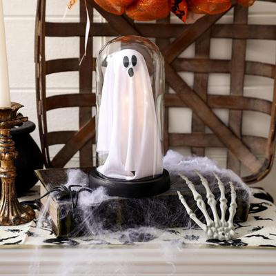 LED Geisterdekoration Halloween Innenbeleuchtung Leuchtender Geist in Glasglocke für Zuhause Küche Kaminsims Tischplatte Dekor