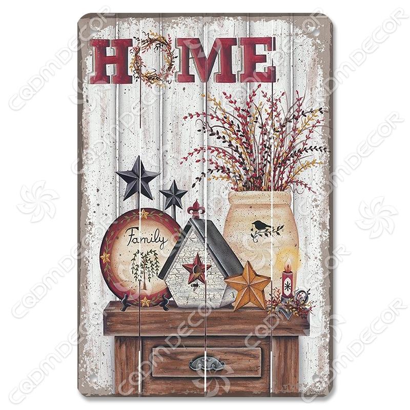 Garden Tin Signs Metal Plaque Lavender Fresh Herbs Lemonade Metal Poster Vintage Wall Decor for Cafe Farmhouse Kitchen Home