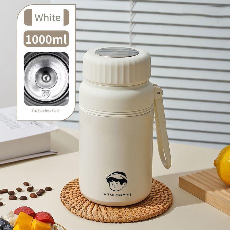 Stylish Couple's High-Appearance Water Bottle, 316 Stainless Steel Large-Capacity Thermos Cup, Simple Design with Carrying Strap, Portable Water Cup