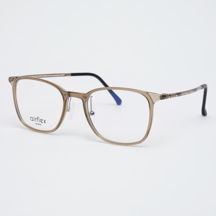 Alloaiweeo [Air Flex] Al6404 1313G Airflex Ultra-Lightweight_Transparent Khaki Office Square Frame_Blue Light Lens Selection