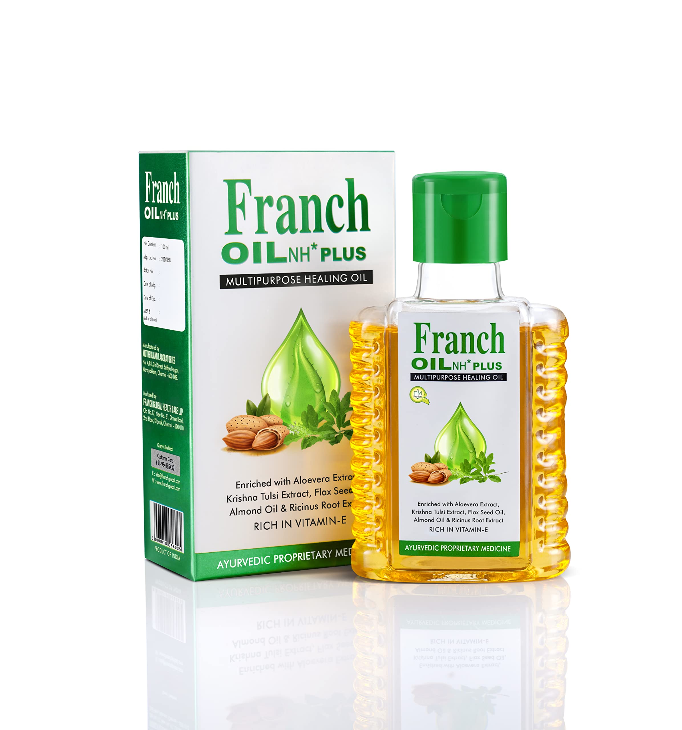 Масло Franch Oil NH* Plus | Многоцелевое Лечебное Масло - Растяжки, Небольшие Ожоги, Шрамы, Боли - 100 мл