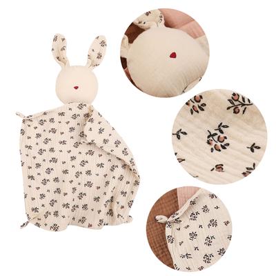 Soothing Towel Printed Soothe Appease Towel Cotton Comforter Blanket Rabbit Saliva Towel for Newborns Security Blanket