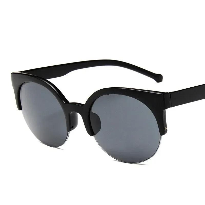 Retro Vintage Cat Eye Sunglasses Half Frame Sunglasses Women Sun Glasses Anti-UV Sunglasses Female Travel Party Glasses New