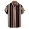 Hawaiianische Herren-Streifenshirts Für Bluse Herren Camisa Social Kurzarm Lässiges Oberteil Übergröße Fitnessstudio Kleidung Mode Herren Vintage