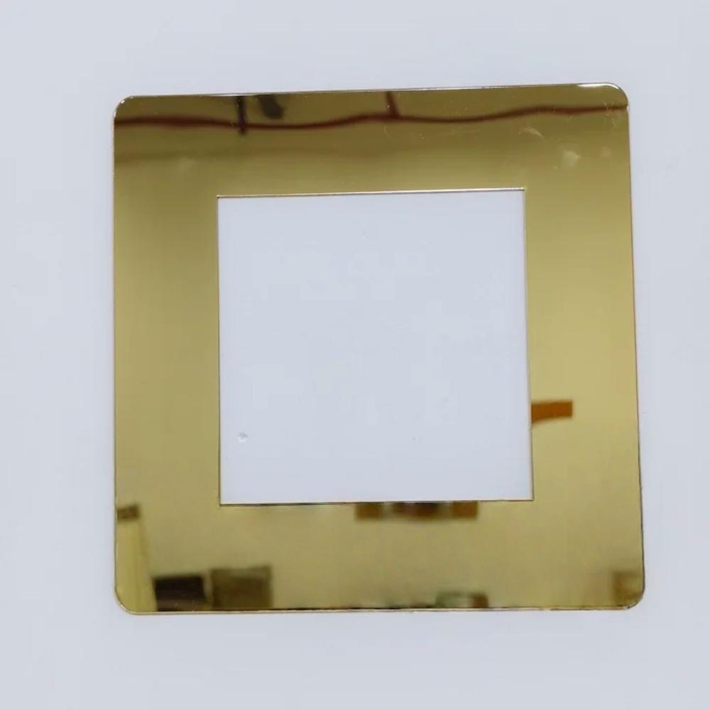 

4pcs 15X15cm Mirror Edge Light Switch Cover Wall Stickers Surround Socket Frame Wall Sticker DIY Office Home Decoration 4pcs золотой