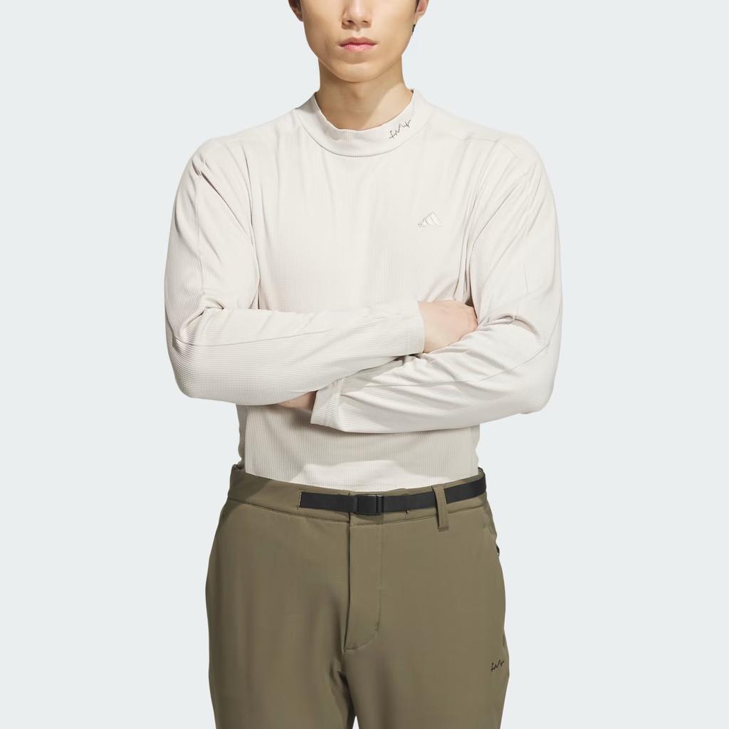 Men's Adidas T Shirts Men's White Half Turtleneck Moderate Straight Fit