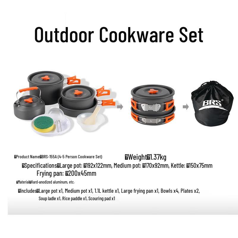 

ZHISHI BRS-155A Portable Camping Cookware Set