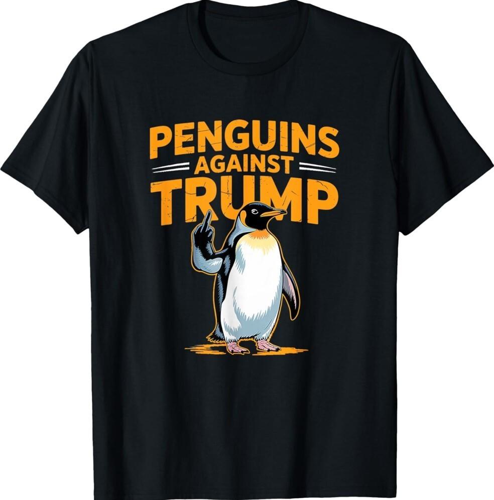 Penguin Flippers Up Resist Funny Penguins Against Unisex T-Shirt Unisex T-Shirt S