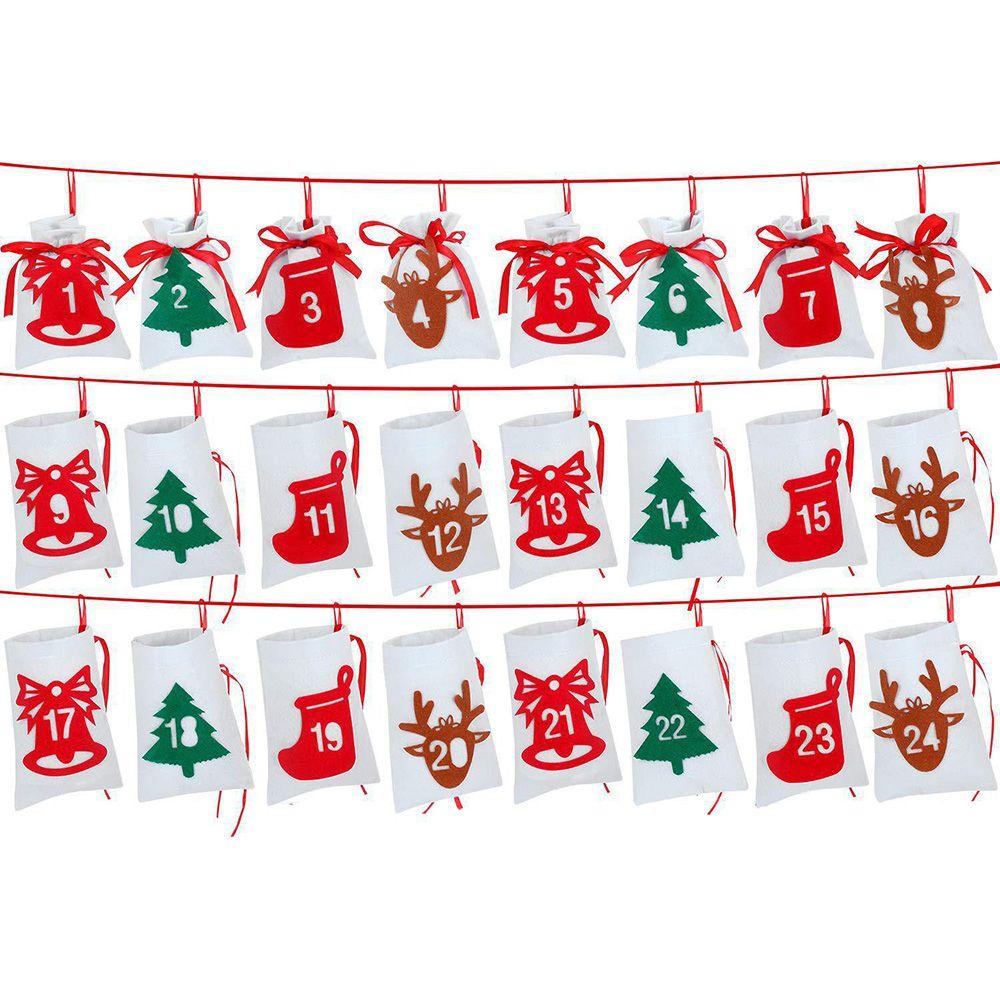 Package Label Countdown Christmas Label Advent Calendar Number Xmas Ornament Gift Felt Sticker