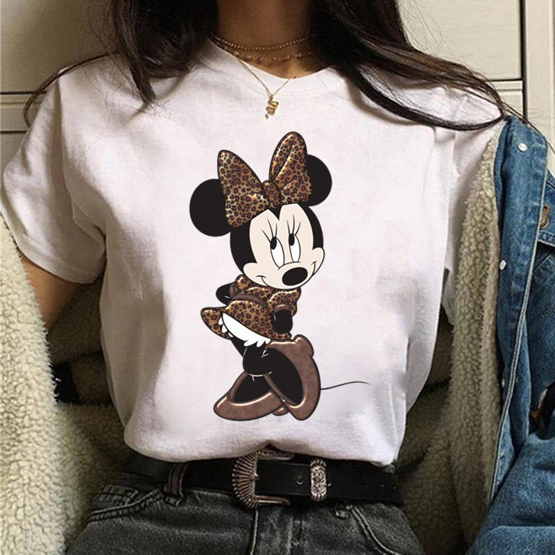 Y2k 90s Fashion T Shirts Gothic Fashion Mickey Tshirt Minnie Mouse Print T-shirt Women T Shirt Female Clothes Kawaii Disney