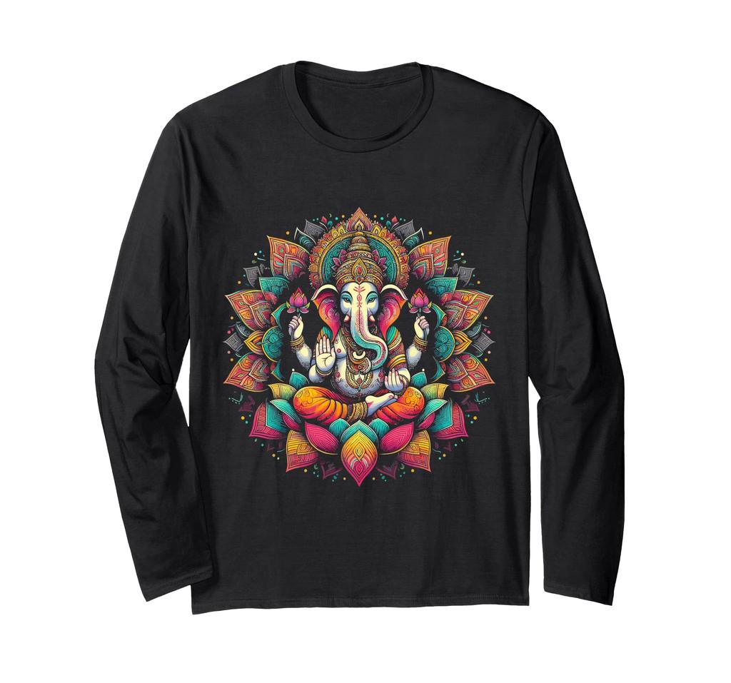 Ganesha Symbol Yoga Hindu Elephant God Ganesha Puja Long Sleeve T-Shirt