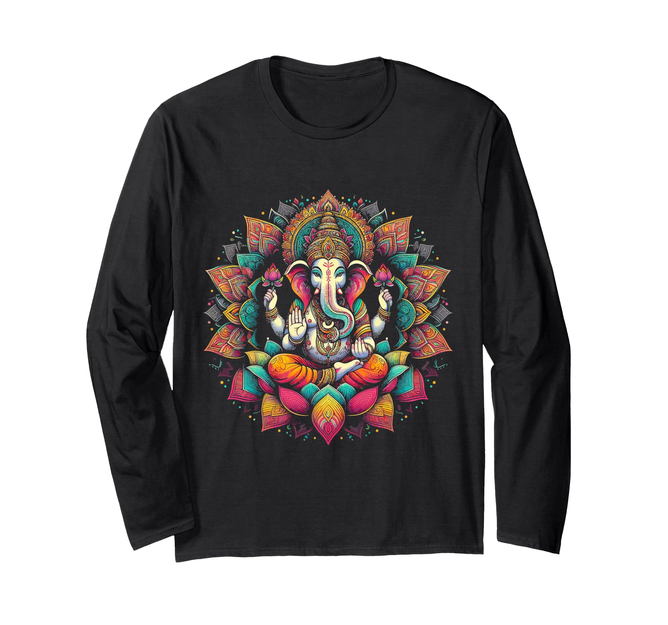 

Ganesha Symbol Yoga Hindu Elephant God Ganesha Puja Long Sleeve T-Shirt