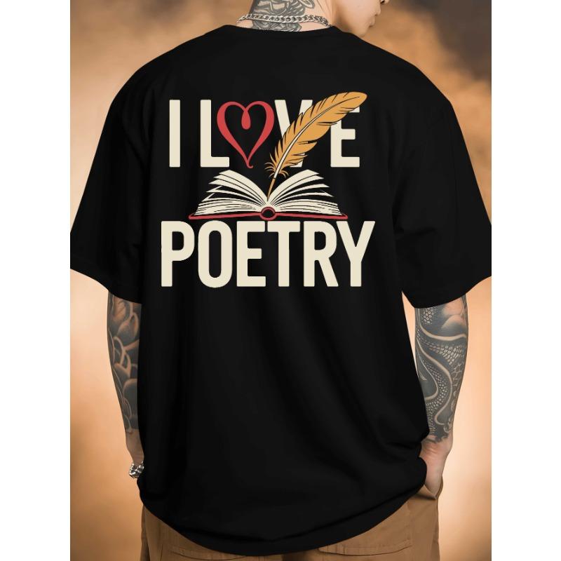 

Европейские размеры I Love Poetry Новая летняя мужская футболка с принтом на спине, модный и трендовый топ, весна и лето, с круглым вырезом S