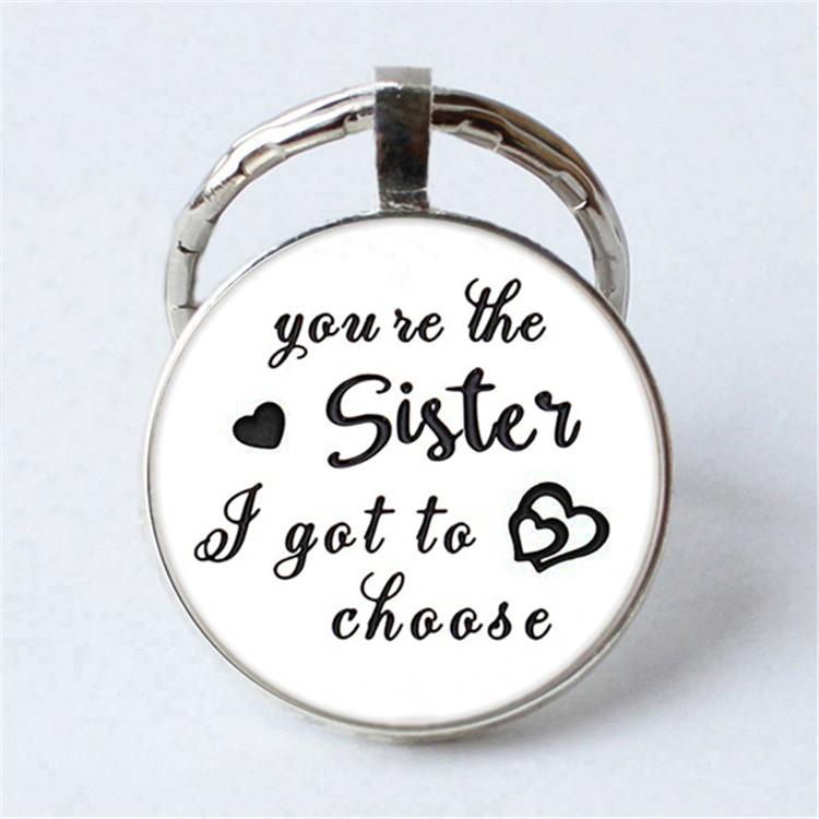 Keychain Accessories Pendant Floral Thanksgiving Text Good Friends Retro Personalized Keychain Gift Pendant