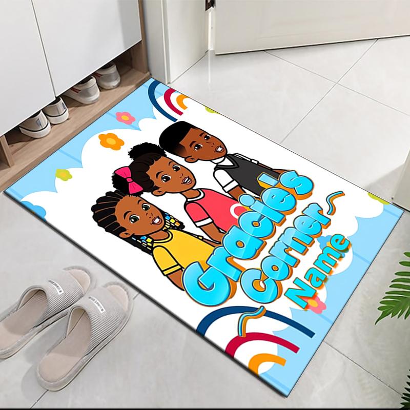 Custom Name Gracie's Corner Printed Carpet, for Office Chair Living Room Bedroom Kitchen Room Decor Gifts.