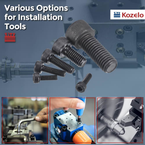 Kozelo 50pcs M4 0.7 X 10mm Hex Socket Head Machine Screws, Grade 12.9, Alloy Steel, Fully Threaded, Black Oxide Coating, for 3D Printers, Furniture, a