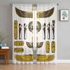 Egyptian Woman Golden Beads Fashion Girl Tulle Window Treatment Sheer Curtains for Living Room the Bedroom Curtains Decoration