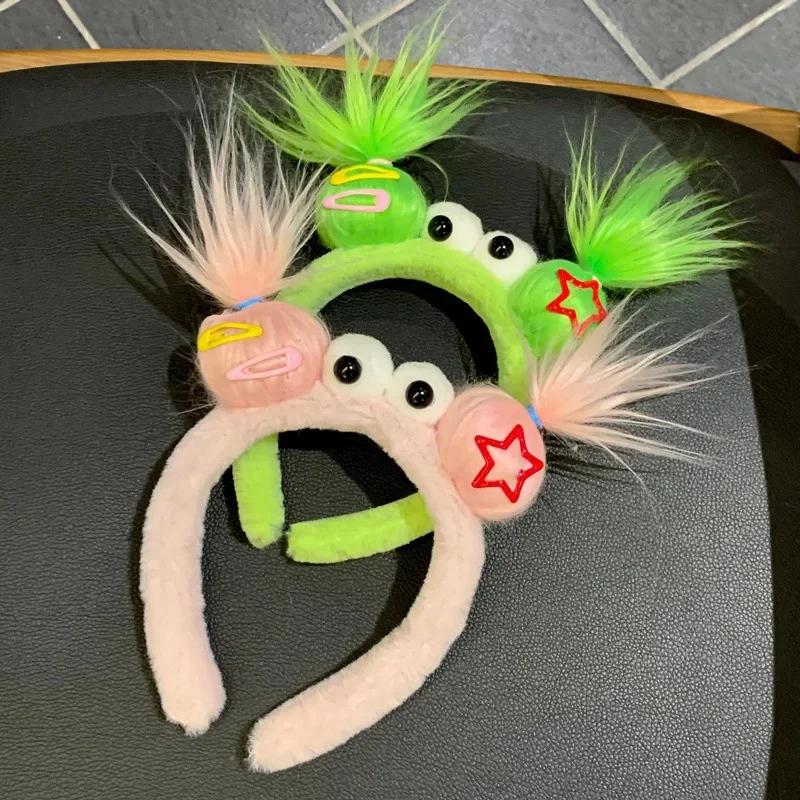 1/2PCS Girls Plush Hairband Clown Doll Design Funny Hair Clip for Christmas Gift Children Cosplay Collection Party Hair Decor