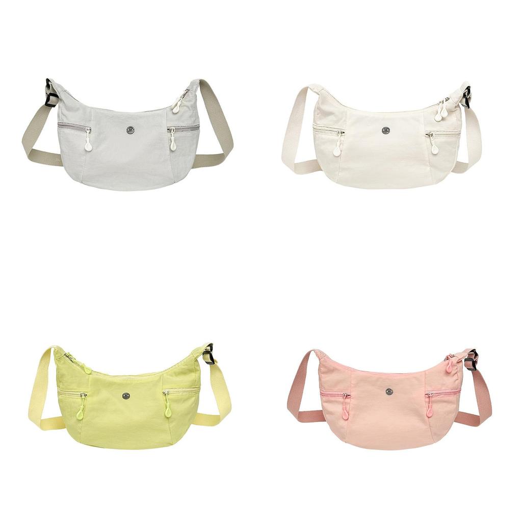 Nylon Shoulder Bag For Women With Zipper Closure Casual Crossbody Purse Handbag