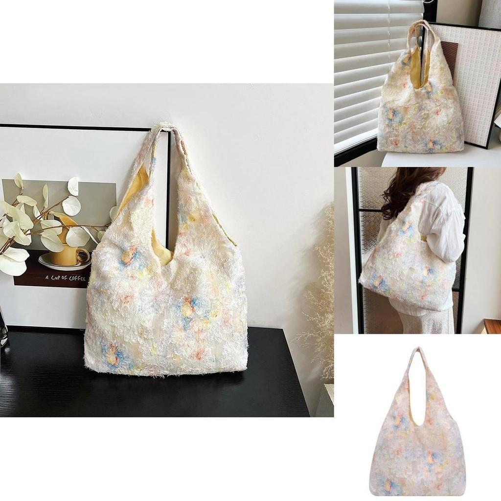 Stylish White Urban Minimalistic Large Capacity Lace Butterfly Shoulder Bag For Students