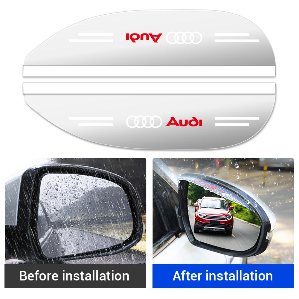 2PCS For v1 Sline TT RS Quattro A3 A4 A5 A6 Q5 Q6 S3 S Car Rearview Mirror Rainshield Protector Cover Sticker Auto Accessories