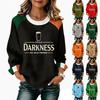 Women's Casual Fashion Print Long Sleeve Round Neck Pullover Top Blouse