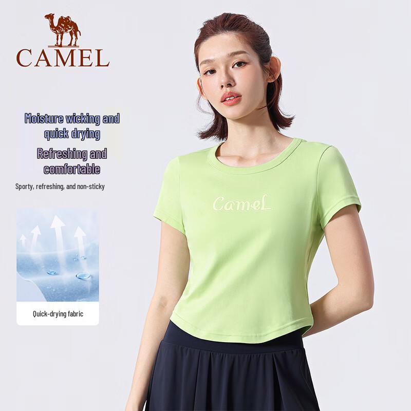 

CAMEL Women s Cotton-Feel Quick-Dry Sports T-Shirt L
