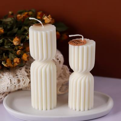 Molde de Silicone Cilíndrico para Velas DIY Velas Listradas Ornamento de Jantar Fabricação Gesso Resina Epóxi Moldes Decoração para Casa Presentes Artesanais