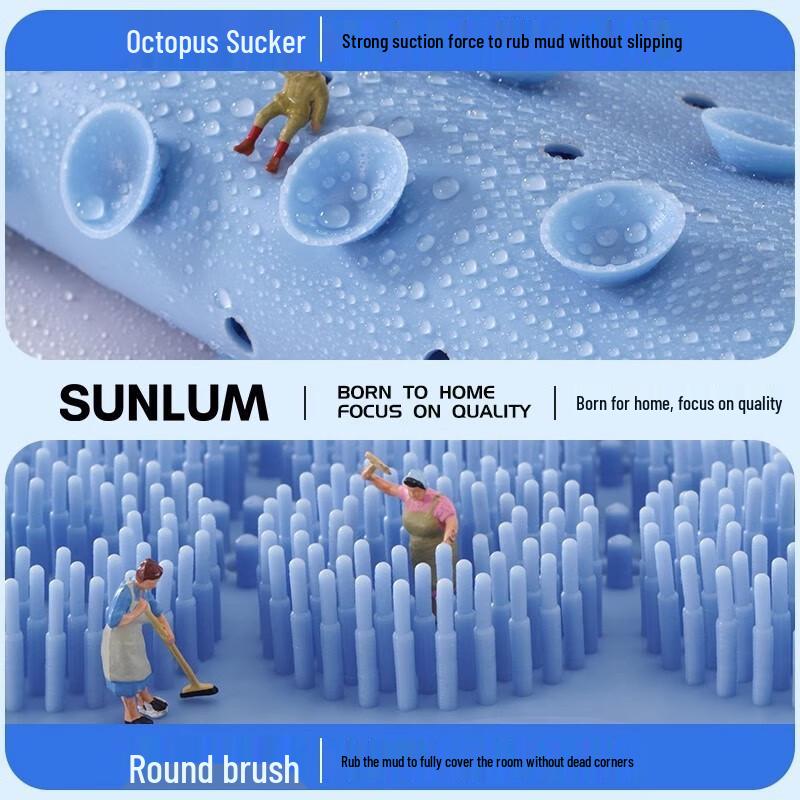 Silicone Non-slip Back and Foot Scrubber Pad with Massage Suction Cups