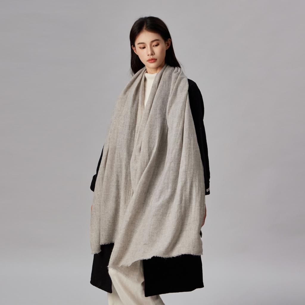 100% wool scarf Spring and Autumn girls high-end new solid color silk scarf literary and retro shawl women's scarf