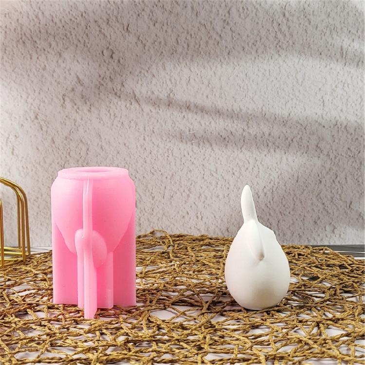 Reizende Tierkerzenformen 3D Hasen Silikonform Ornamentformen Gießform Bastelbedarf für Heimdekorationen