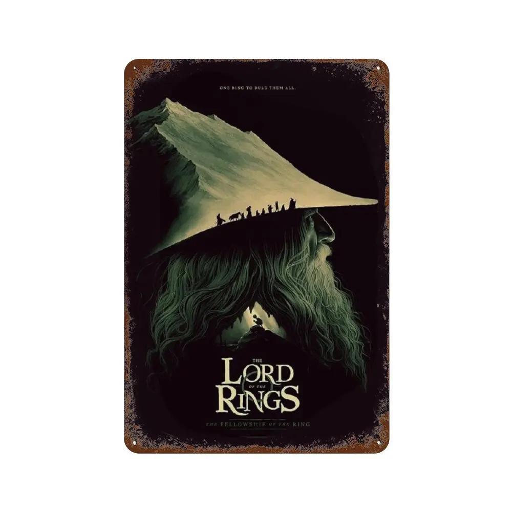 Abstract Ring Retro Travel Poster Metal Tin Sign Plaque Vintage Film Mordor Castle Lord Magic Kid Bed Room Home Wall Decor