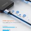 PD240W USB C To USB C Data Cable Type-C Fast Charging Cable Double Straight-head Charger PD Cord For Laptops Tablets Smartphones