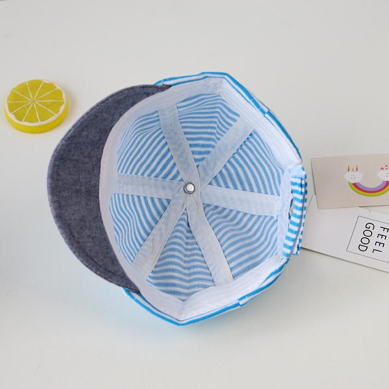 Summer Cotton Baby Hat Cute Casual Striped Baby Boy Cap Soft Eaves Kids Girls Sun Protect Hats Caps