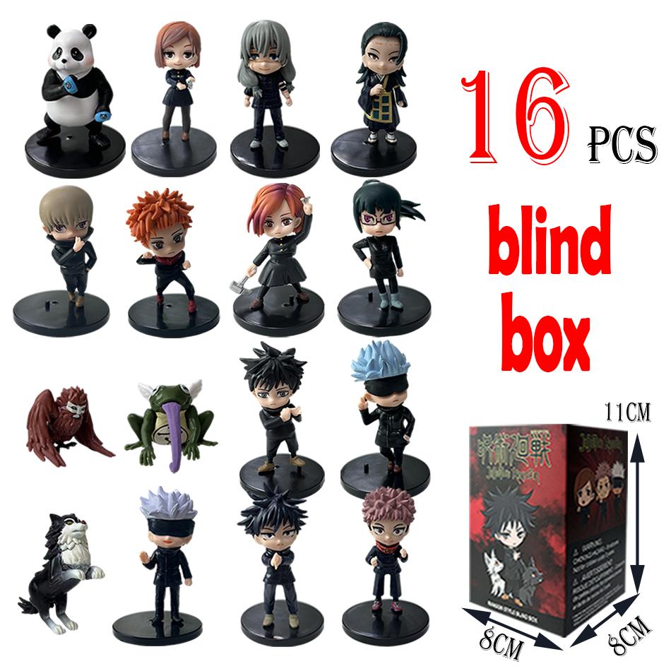 16Pcs/Pack Jujutsu Kaisen Q Posket Figure Satoru Gojo Geto Suguru Yuji 9cm Figurine Anime Collection Decoration Birthday Gift