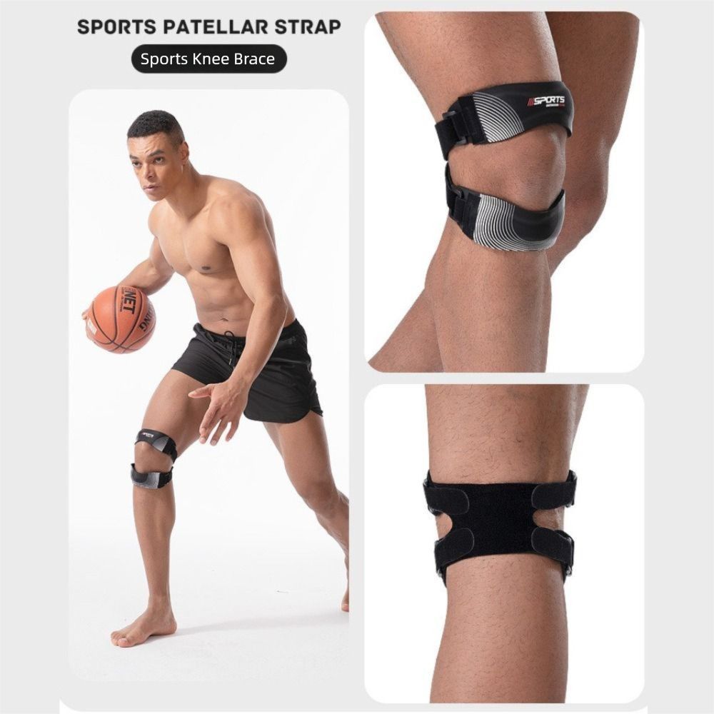 Polyester Patellar Strap Compression Adjustable Sports Knee Braces Breathable Double Silicone Pads Knee Brace Fitness Training