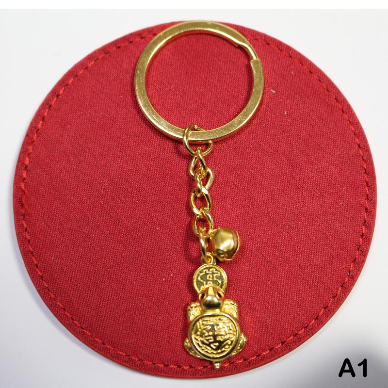 Fengshui Lucky Turtle Pendant Japan Sensoji Temple Golden Tortoise Keychain Money-Biting Turtle Ornaments Decor Longevity