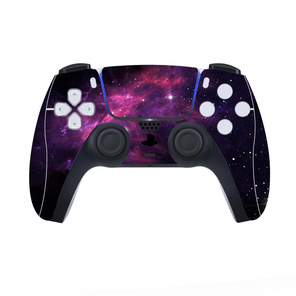 PlayVital PS5 Console Disc Edition Custom Stickers, PS5 Stickers for PS5 Controllers, Charging Stations, Headsets, and Media Remotes [Purple Nebula]